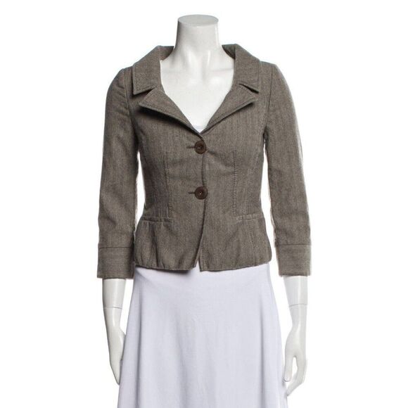 valentino roma authentic wool brown long sleeve blazer jacket 42 IT 6 US small - Picture 1 of 7